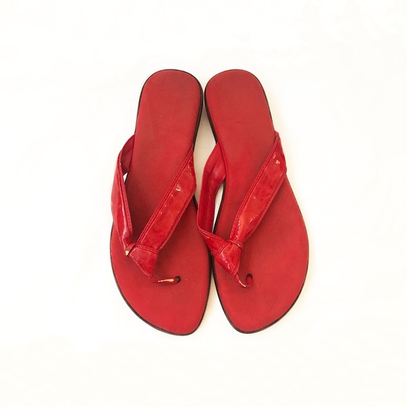 Red mini wedge sandals - Picture 3 of 4